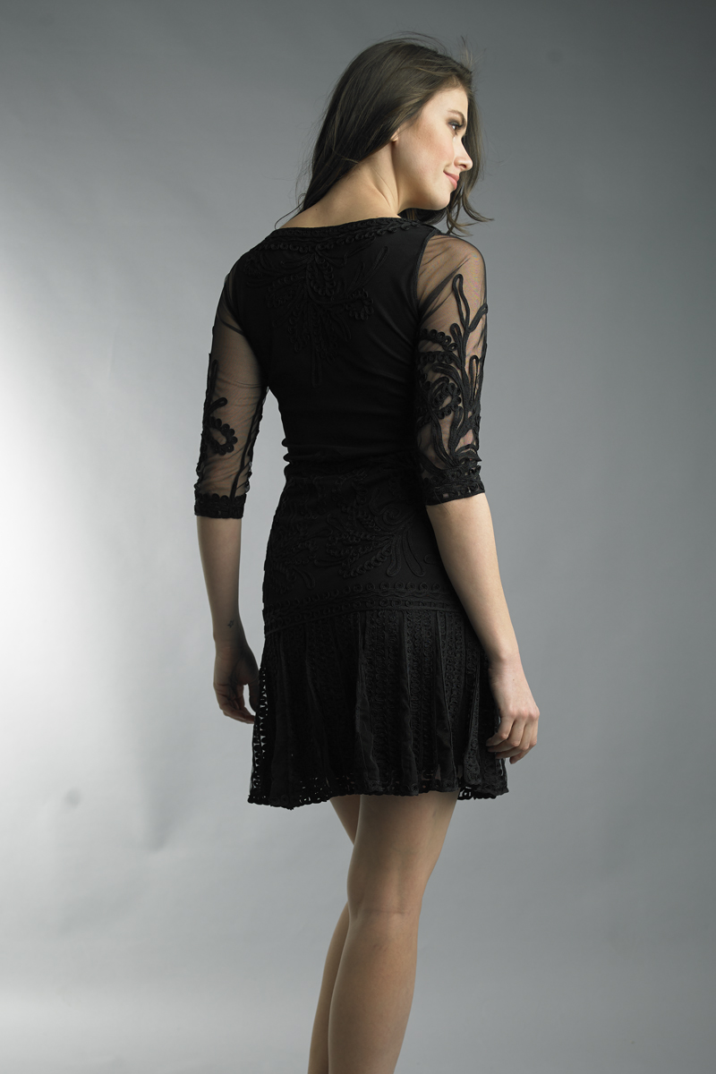 Embroidered Lace Cocktail Dress