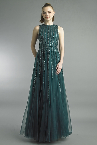 Sequin Column Gown