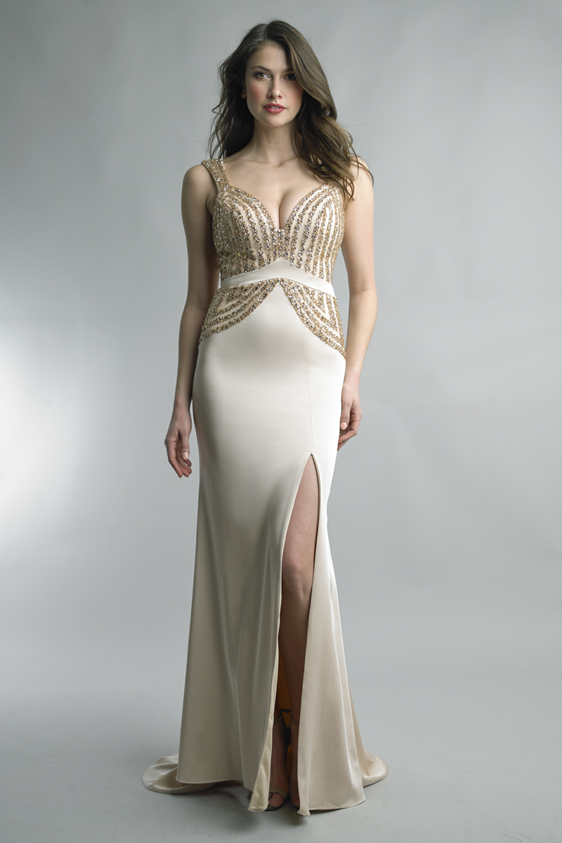 Sequin V-Neck Mermaid Gown
