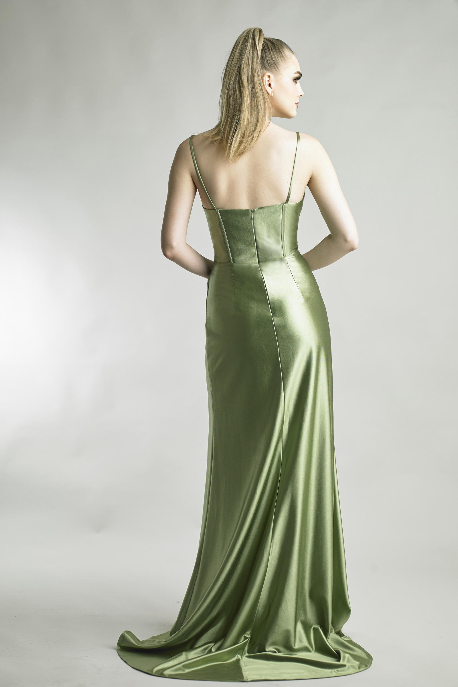Draped Satin Gown