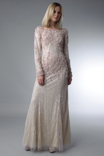 Basix Black Label Laser cut floral gown