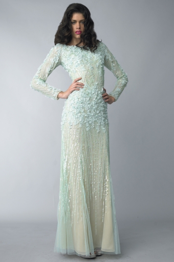 Basix Black Label Laser cut floral gown