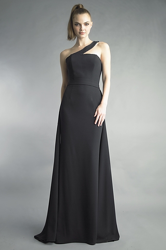 Asymmetric Cross-Strap Column Gown