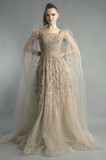 Sequin Cape Gown