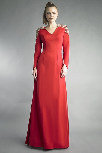 Embellished Shoulder Gown