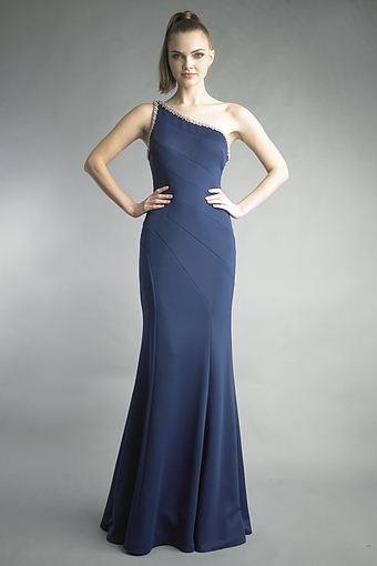 One-Shoulder Cowl Gown