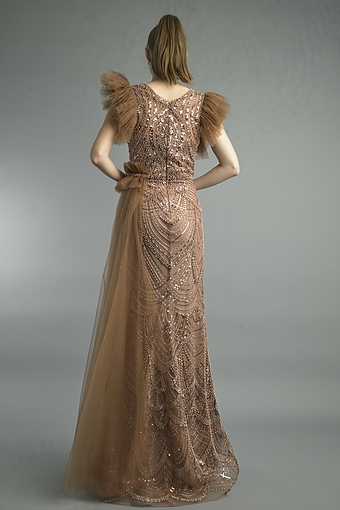 Beaded Art Deco Tulle Gown