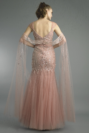 Beaded Off-Shoulder Mermaid Gown