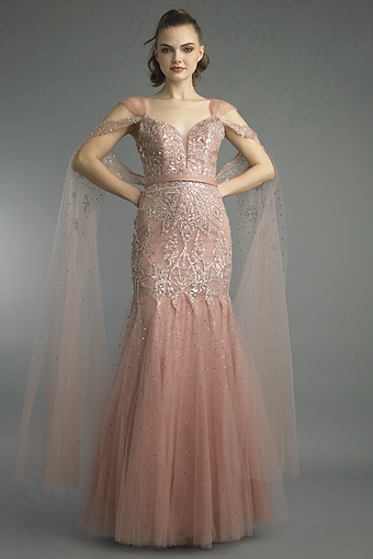 Beaded Off-Shoulder Mermaid Gown