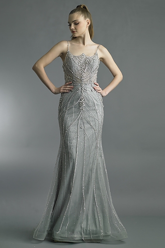 Beaded Art Deco Mermaid Gown