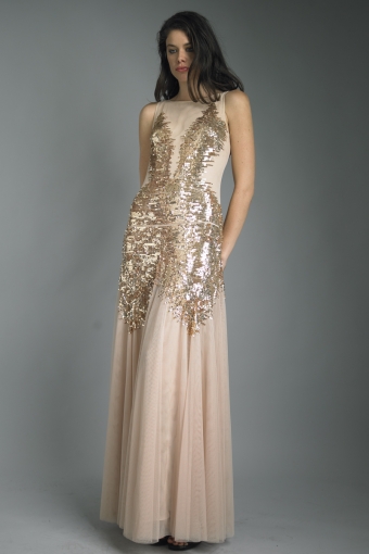 basix black label sequin evening dress