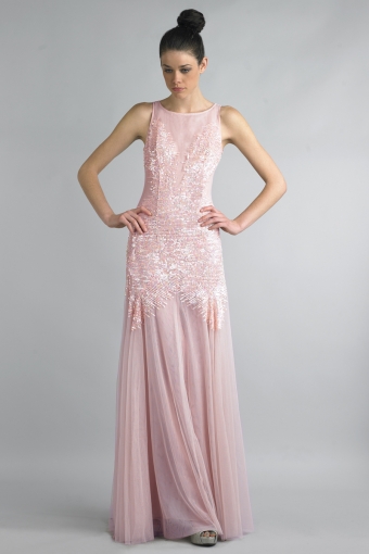 basix black label sequin evening dress