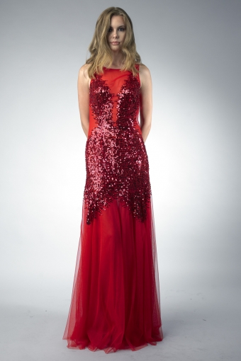 basix black label sequin evening dress