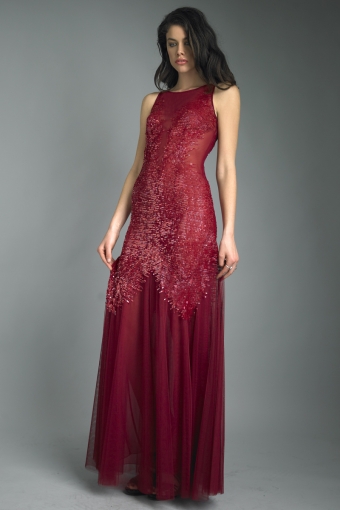 basix black label sequin evening dress