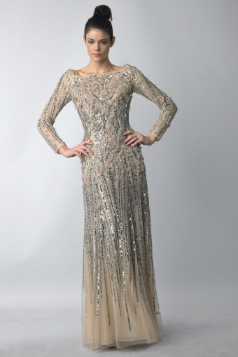 Basix Black Label Laser cut floral gown
