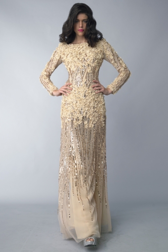 Basix Black Label Laser cut floral gown