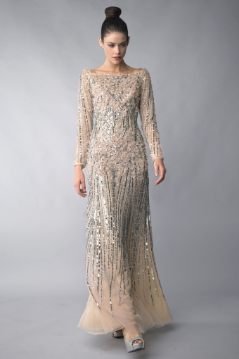 Basix Black Label Laser cut floral gown