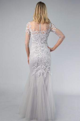 Embroidered Tulle Mermaid Gown