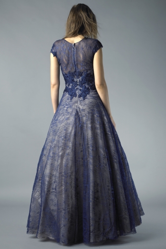 Embroidered Lace Ballgown in Scarlet