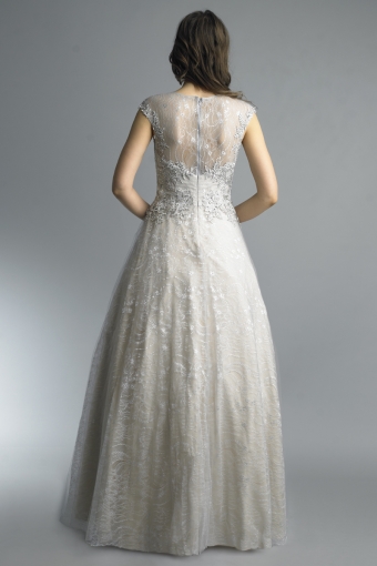 Embroidered Lace Ballgown in Scarlet