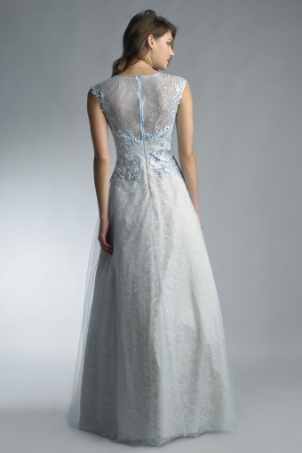 Embroidered Lace Ballgown in Scarlet