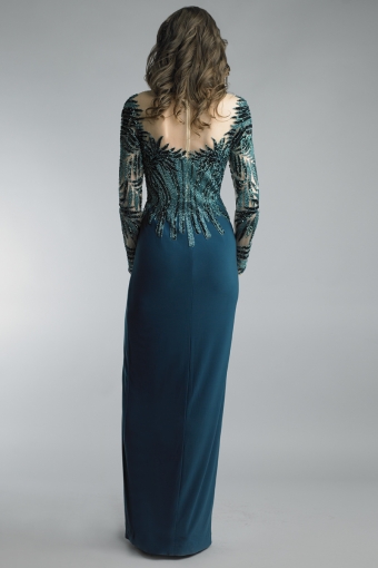Illusion sequin evening gown
