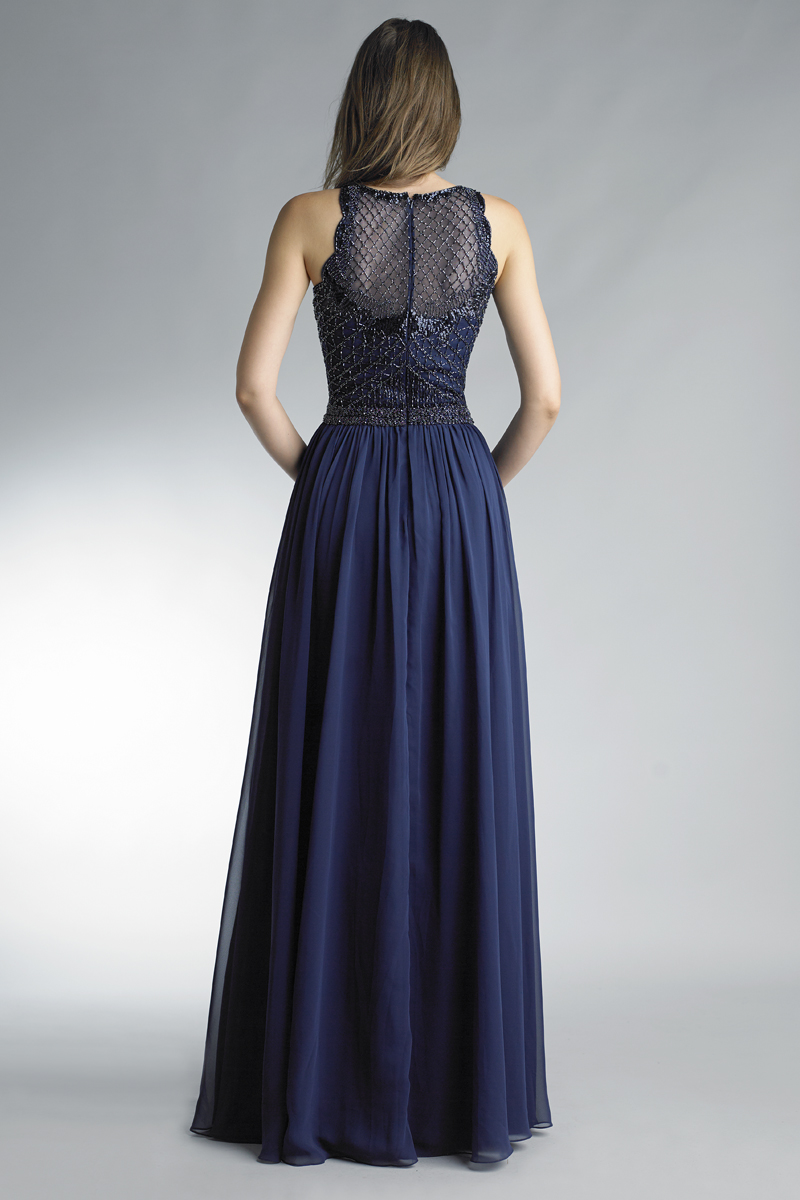 sleeveless evening gown