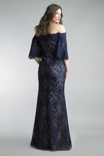 Off Shoulder lace motif gown