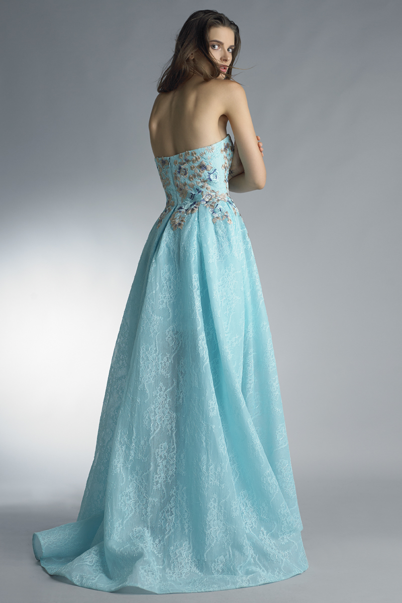 Strapless evening gown