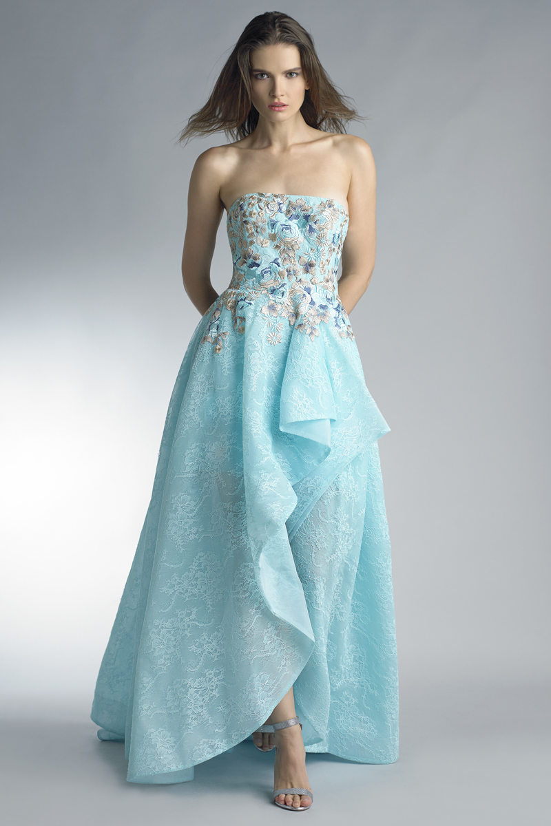 Strapless evening gown