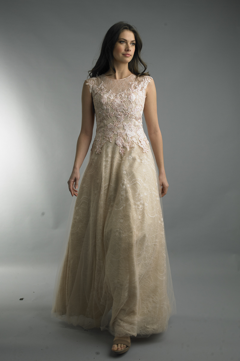 Sleeveless tulle gown