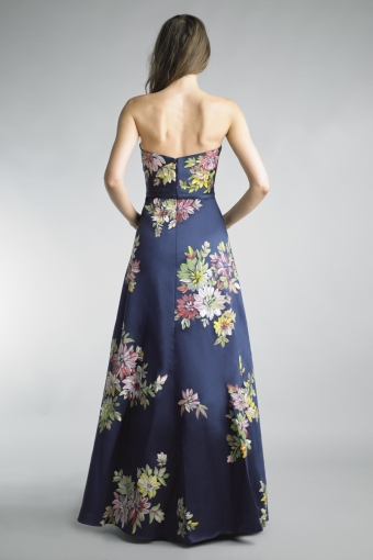 Hand painted strapless evening gown