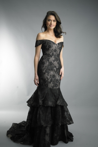 off shoulder lace gown