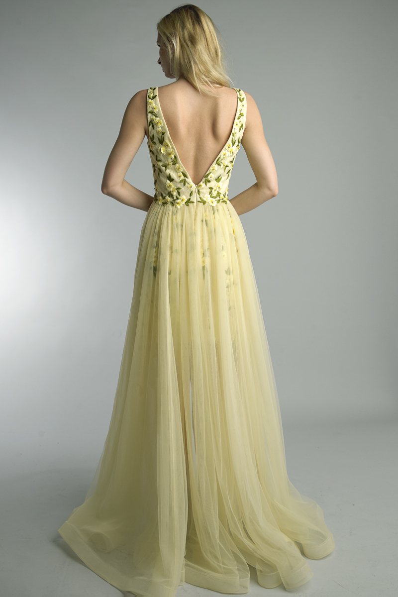 Floral-appliqué Cocktail Dress