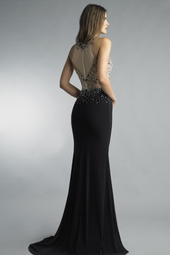 Sleeveless embellished evening gown