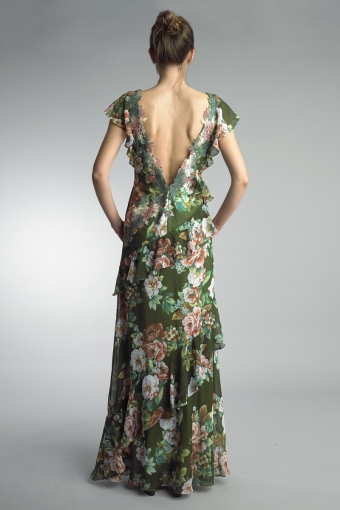 Multi floral evening gown