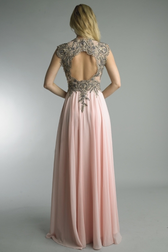 sleeveless beaded evening dress