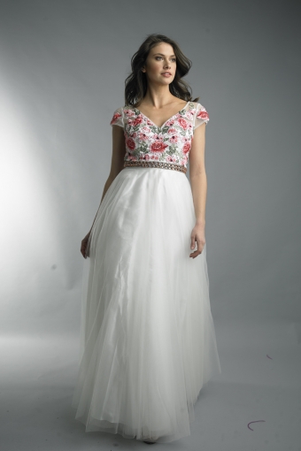 Floral V-neck Gown
