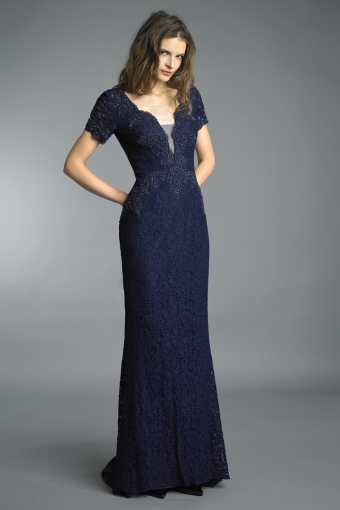 Bead V-neck Gown