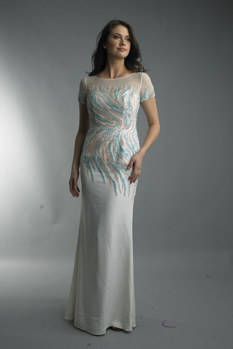 short sleeve evening dress