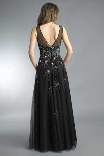 Beaded sleeveless evening gown