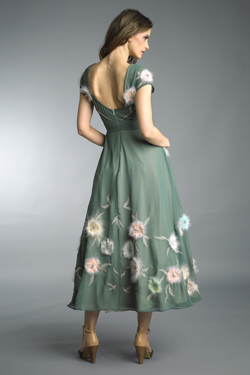 short sleeve evening gown