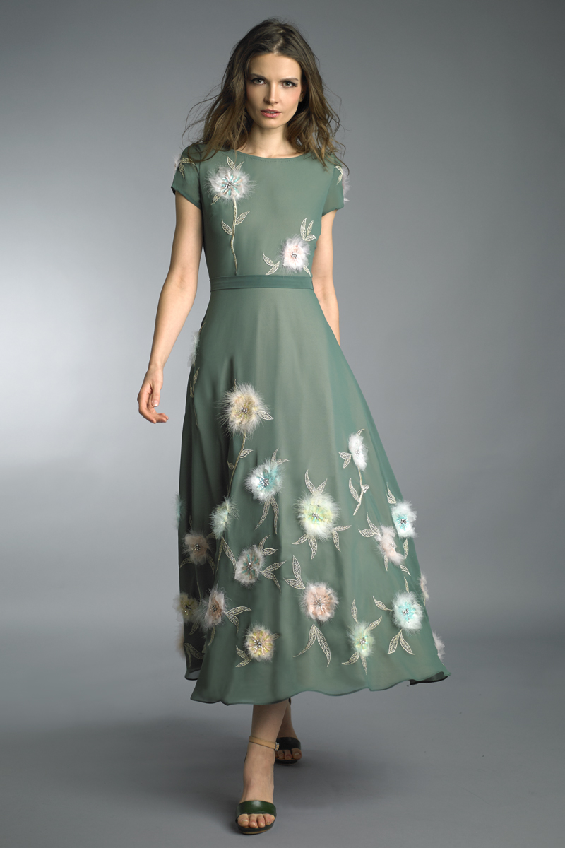 short sleeve evening gown