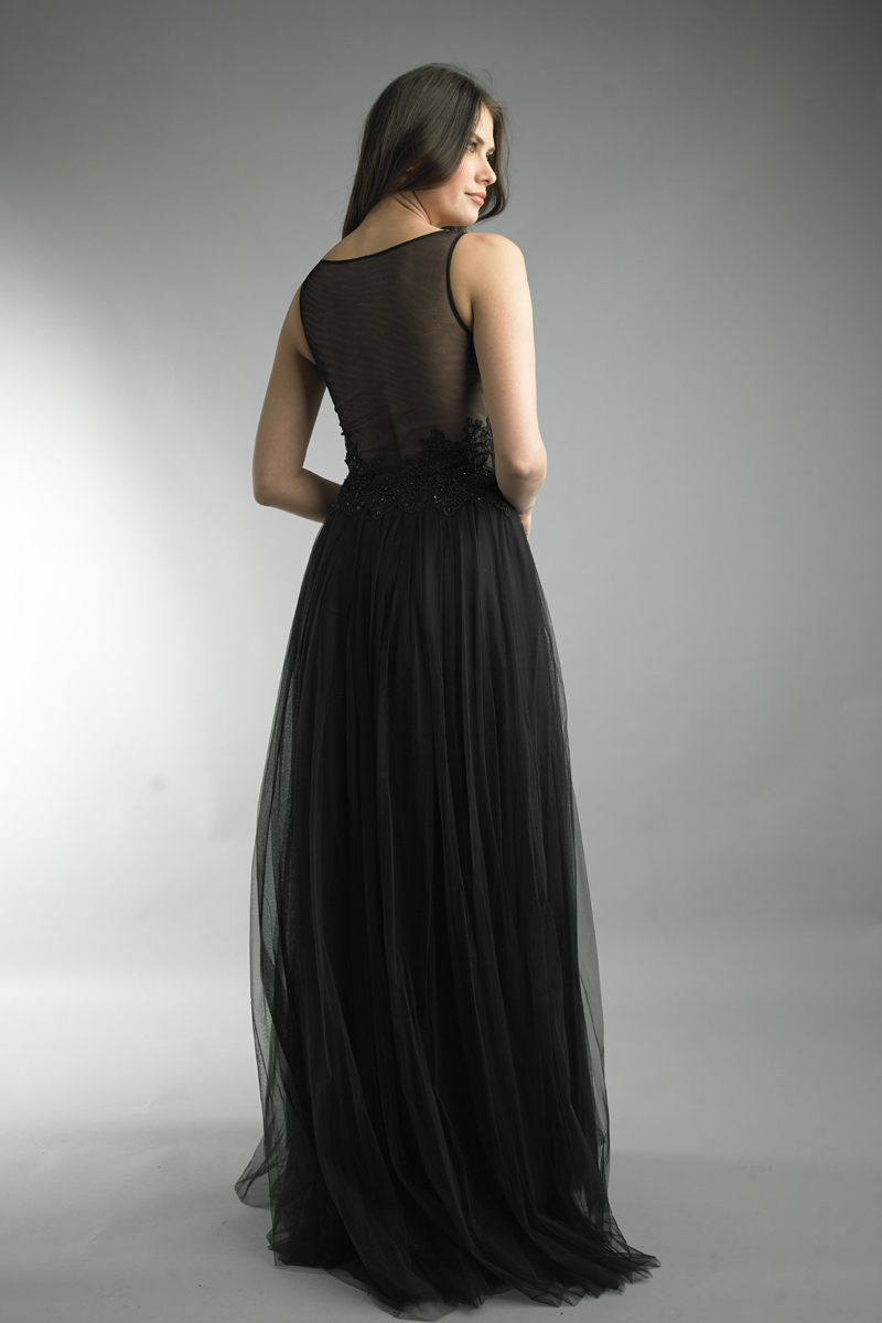 Bead V-neck Gown