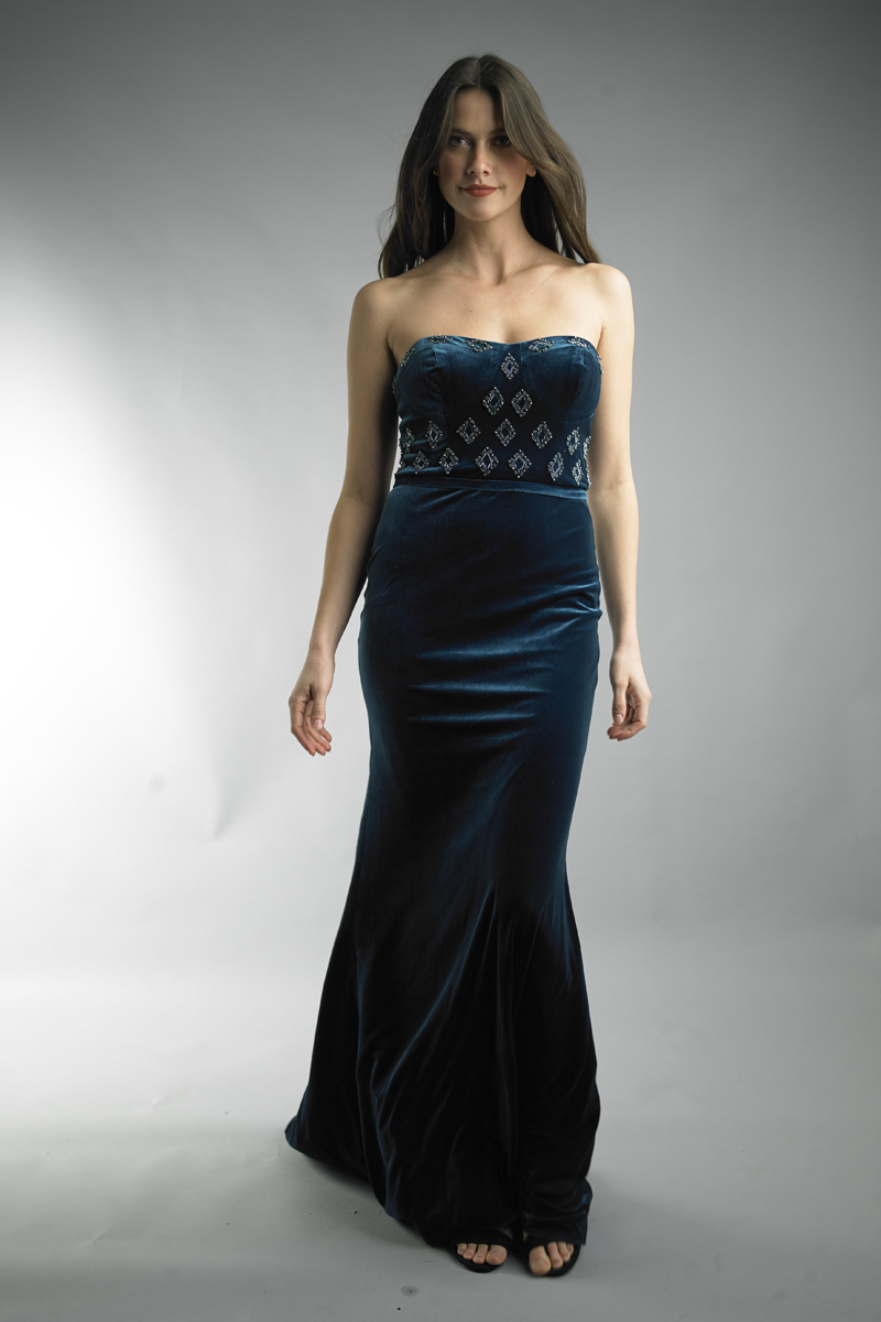 velvet evening dress