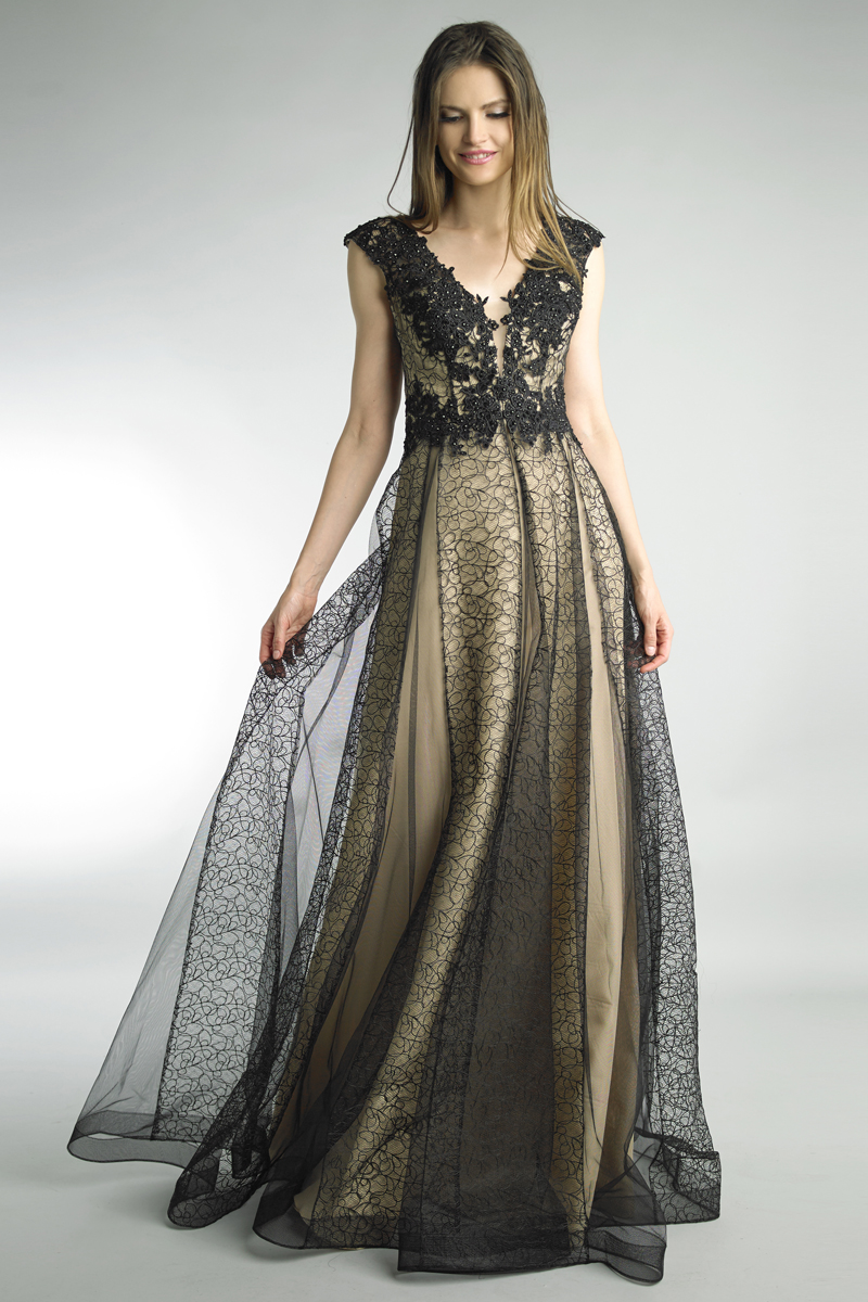 Lace V-neck Gown