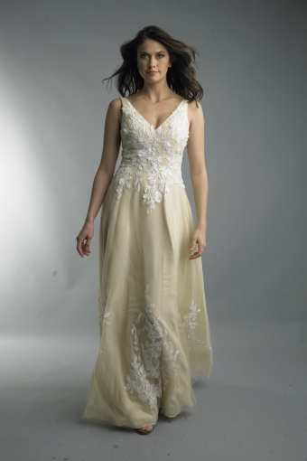 Floral V-neck Gown