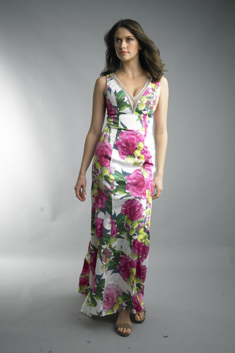 floral evening dress
