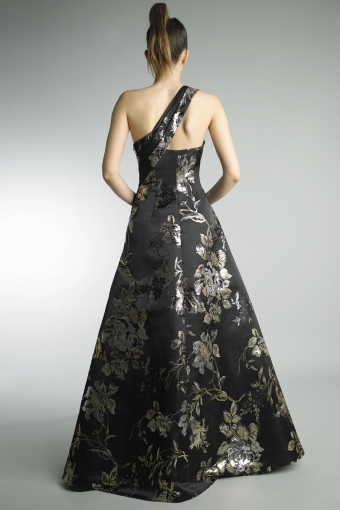 One Shoulder  Jacquard A Line Gown