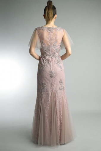 cowl neck evening gown